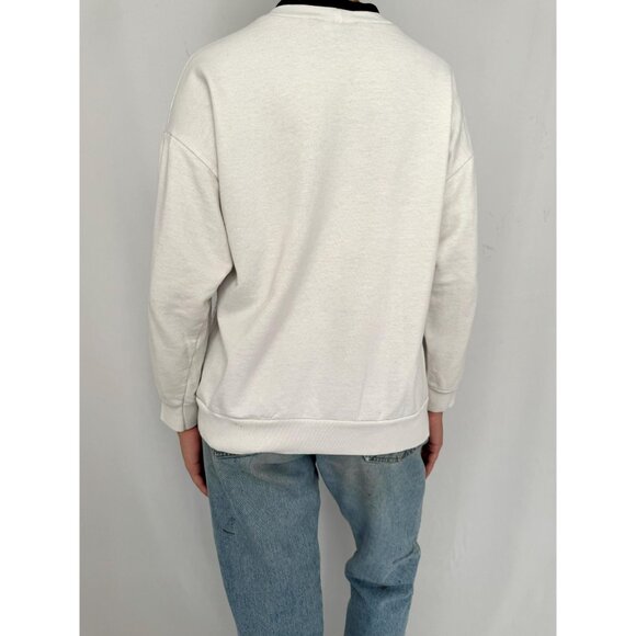 90s vintage white snowy winter holiday graphic collared cotton pullover sweater - Picture 6 of 10